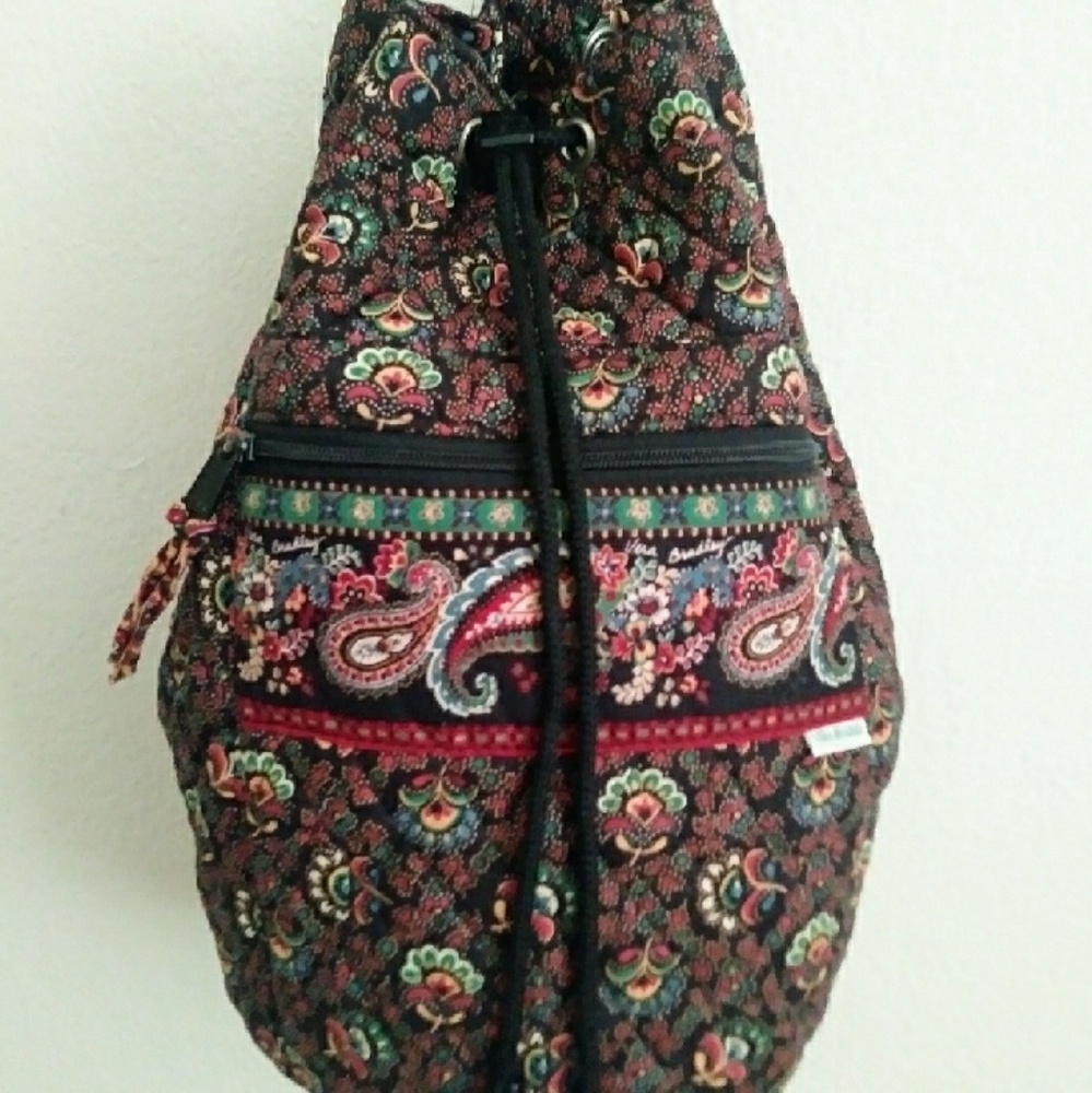 Vera bradley colette black bag drawstring